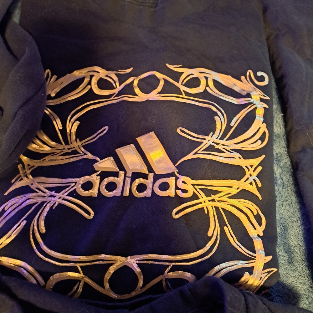 adidas Black Tee with Gold Accents